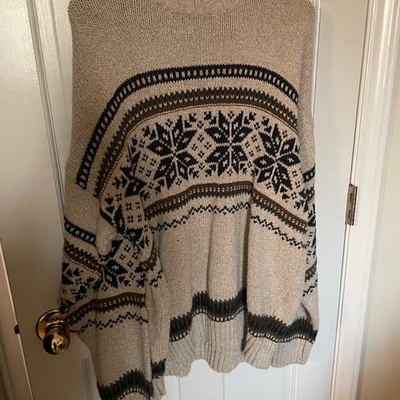Van Heusen Beige and Black Snowflake Sweater - Picture 3 of 4